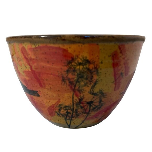 Art Pottery Raven Bowl By Celtic Raven Studio Black Orange - Picture 3 of 8